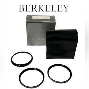 VINTAGE BERKELEY 55MM CLOSE-UP LENS SET +1 +2 +4 ORIGINAL BOX & POUCH